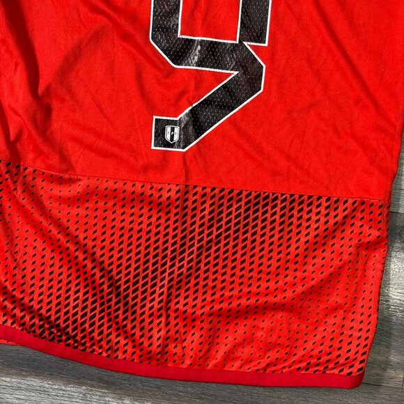 Adidas x PERU Soccer Jersey Red Mens Medium M Slim Fit #9 Lapadula 2023 Official - Picture 13 of 14